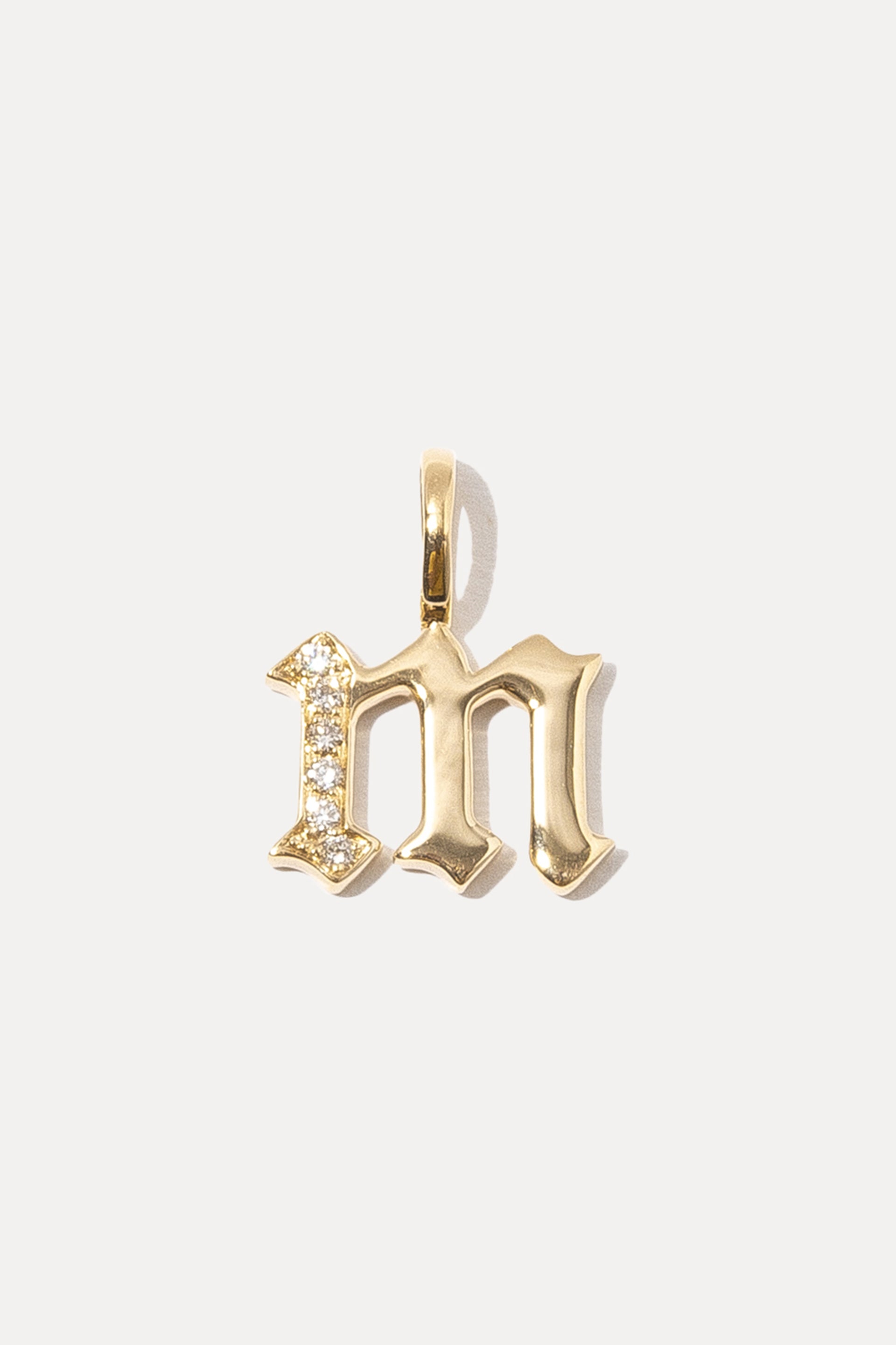 Diamond Gothic Letter Charm