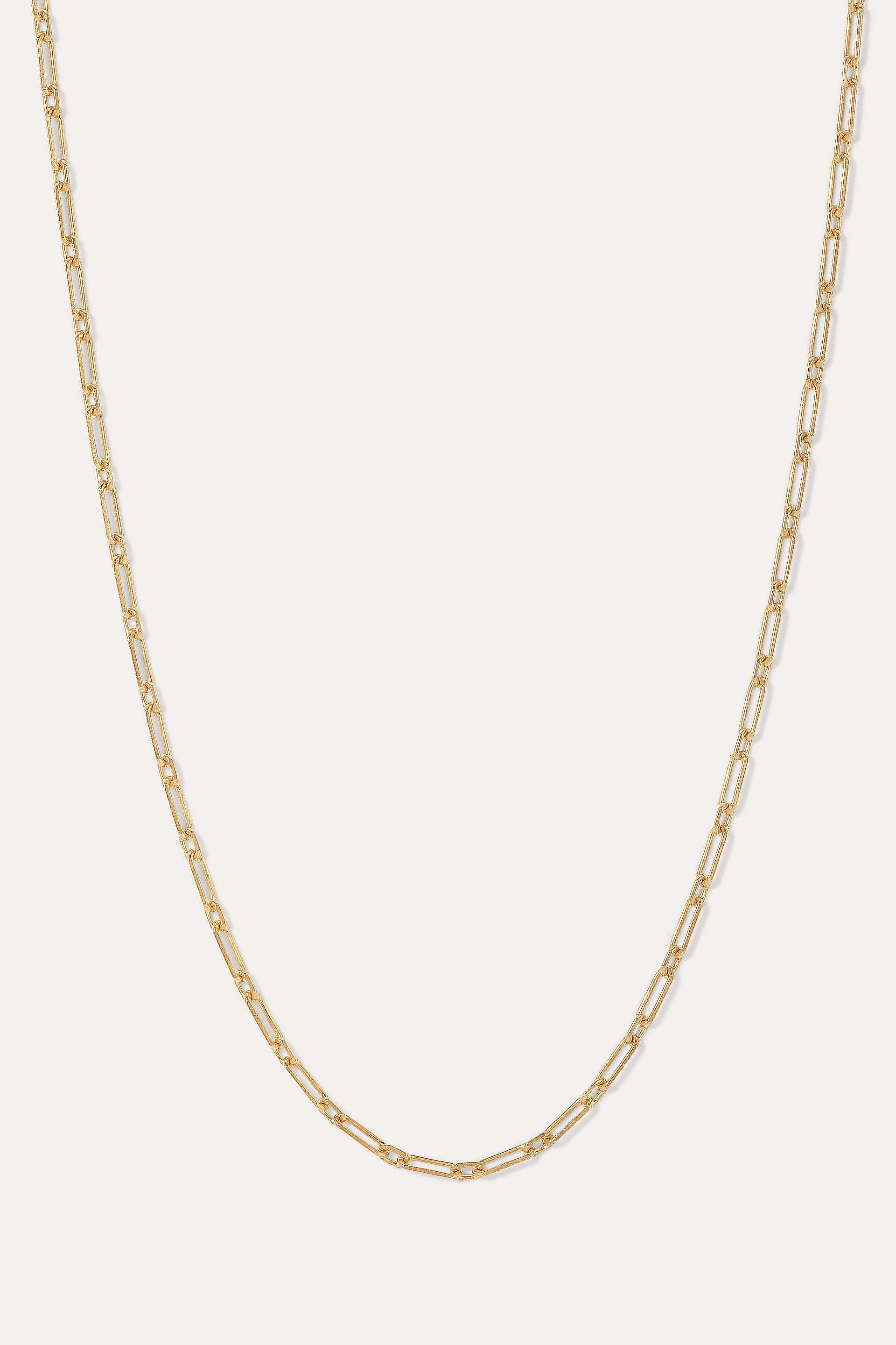 Gold Jade Chain link necklace displayed in a U-shape on a clean white background.