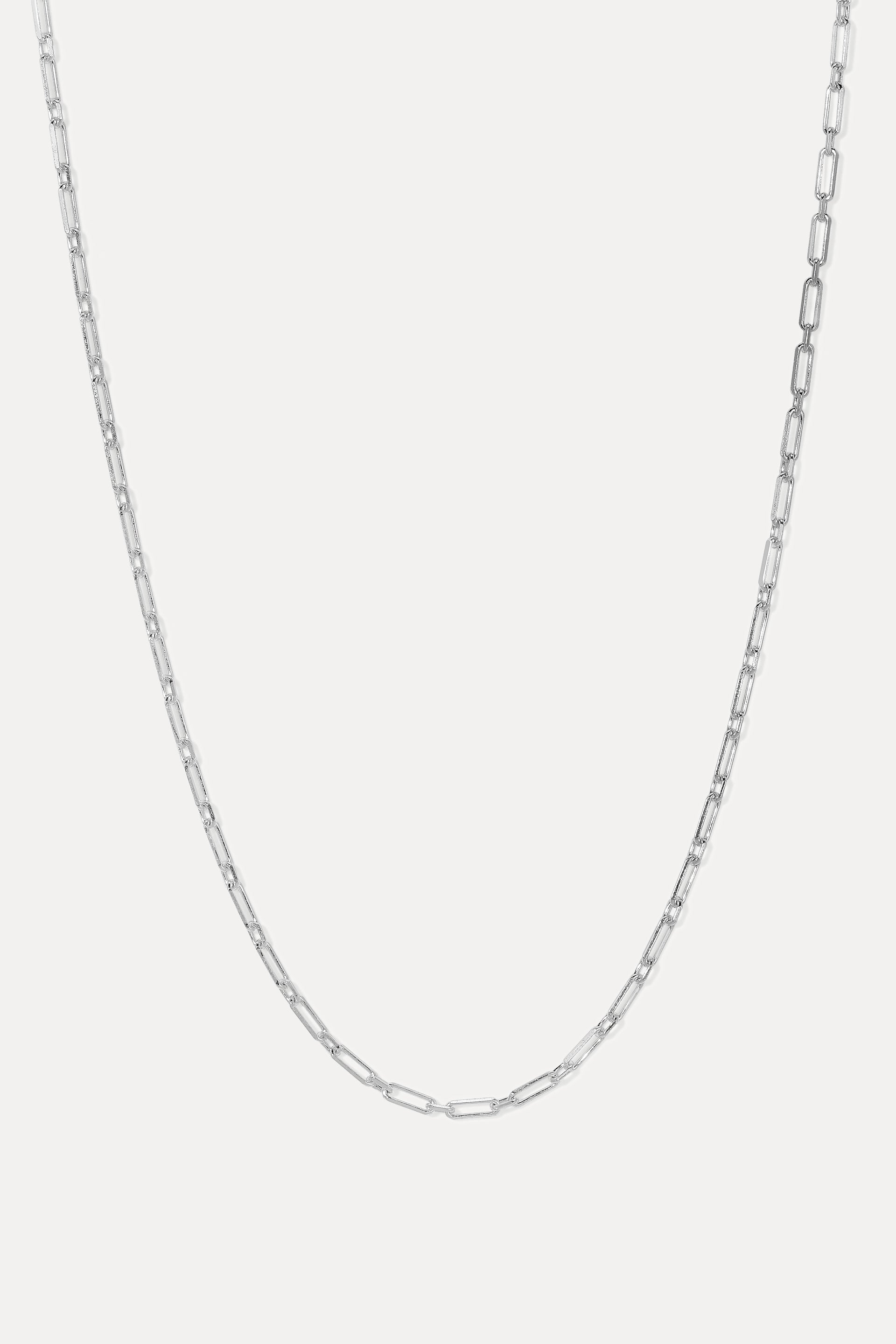 Silver Jade Chain link necklace displayed in a U-shape on a clean white background.