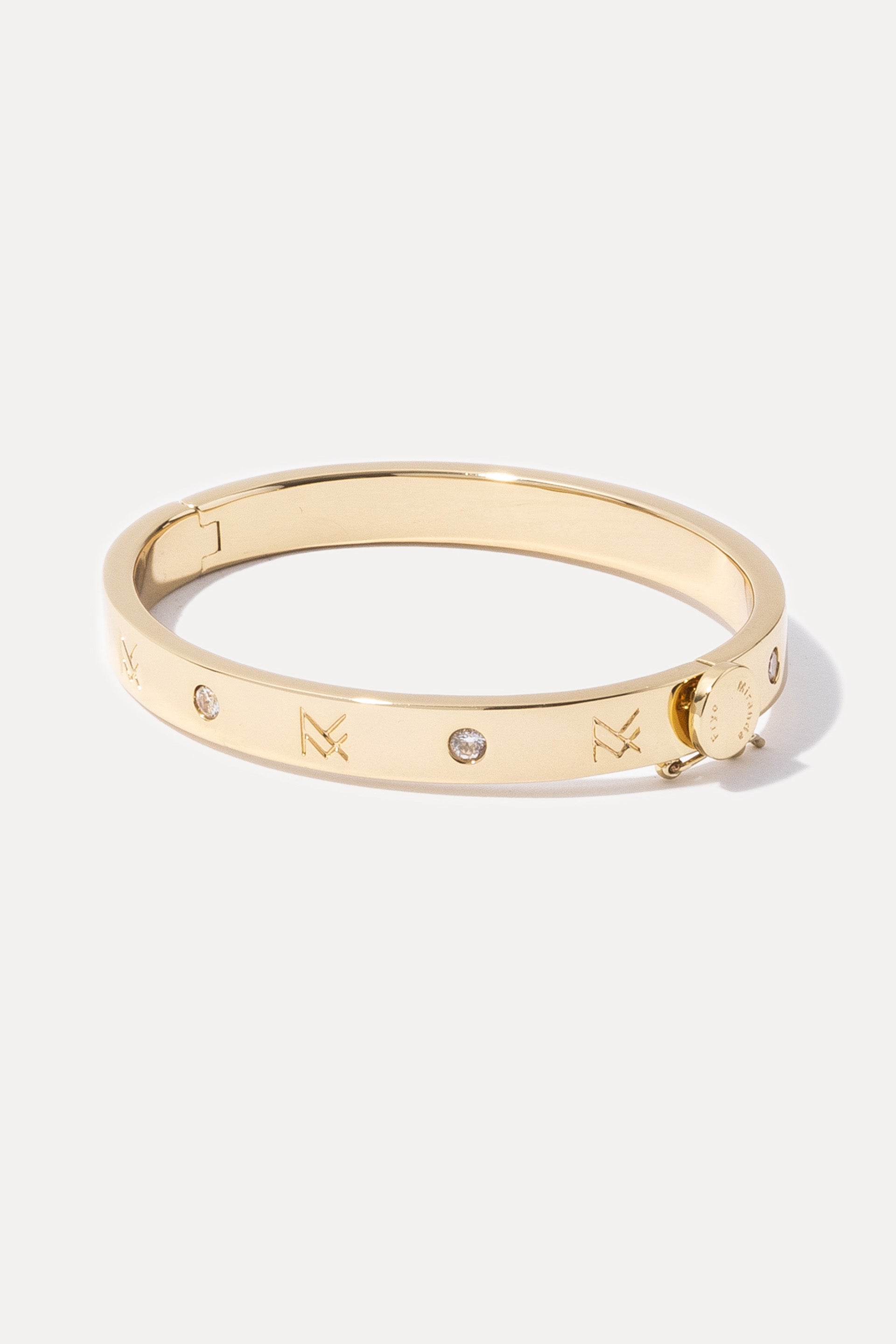 MF Cuff Gold Bracelet | Miranda Frye