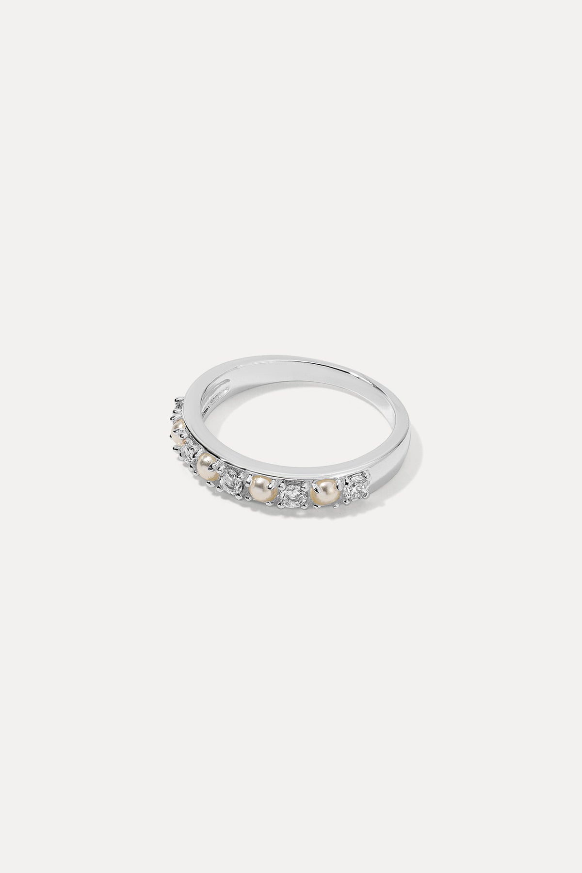 Silver Wendy ring featuring a delicate band and polished finish, centered on a plain white background.