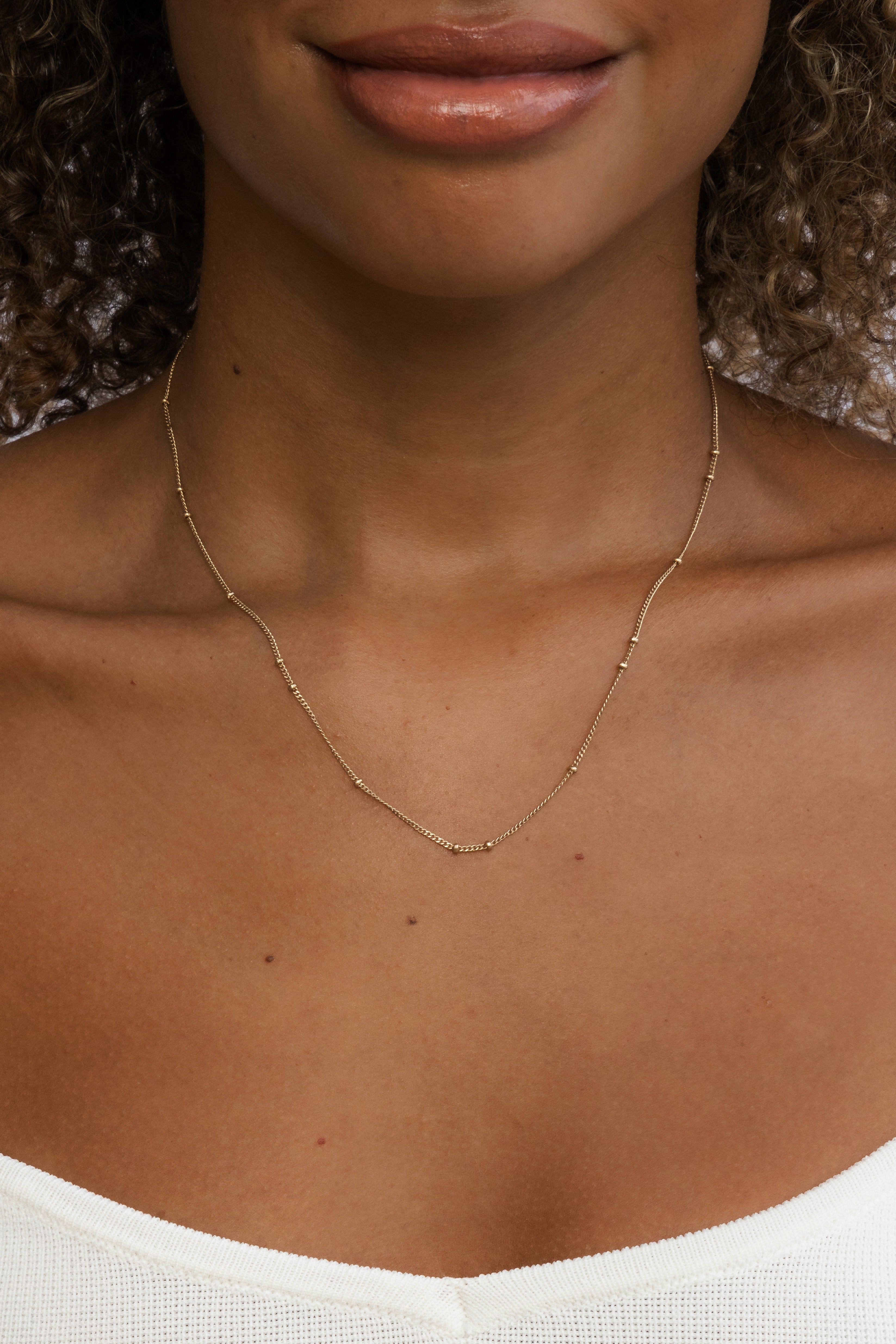 Beaded Curb Chain