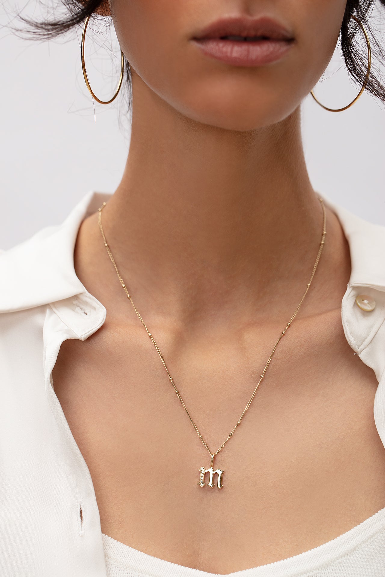 Diamond Gothic Letter Charm