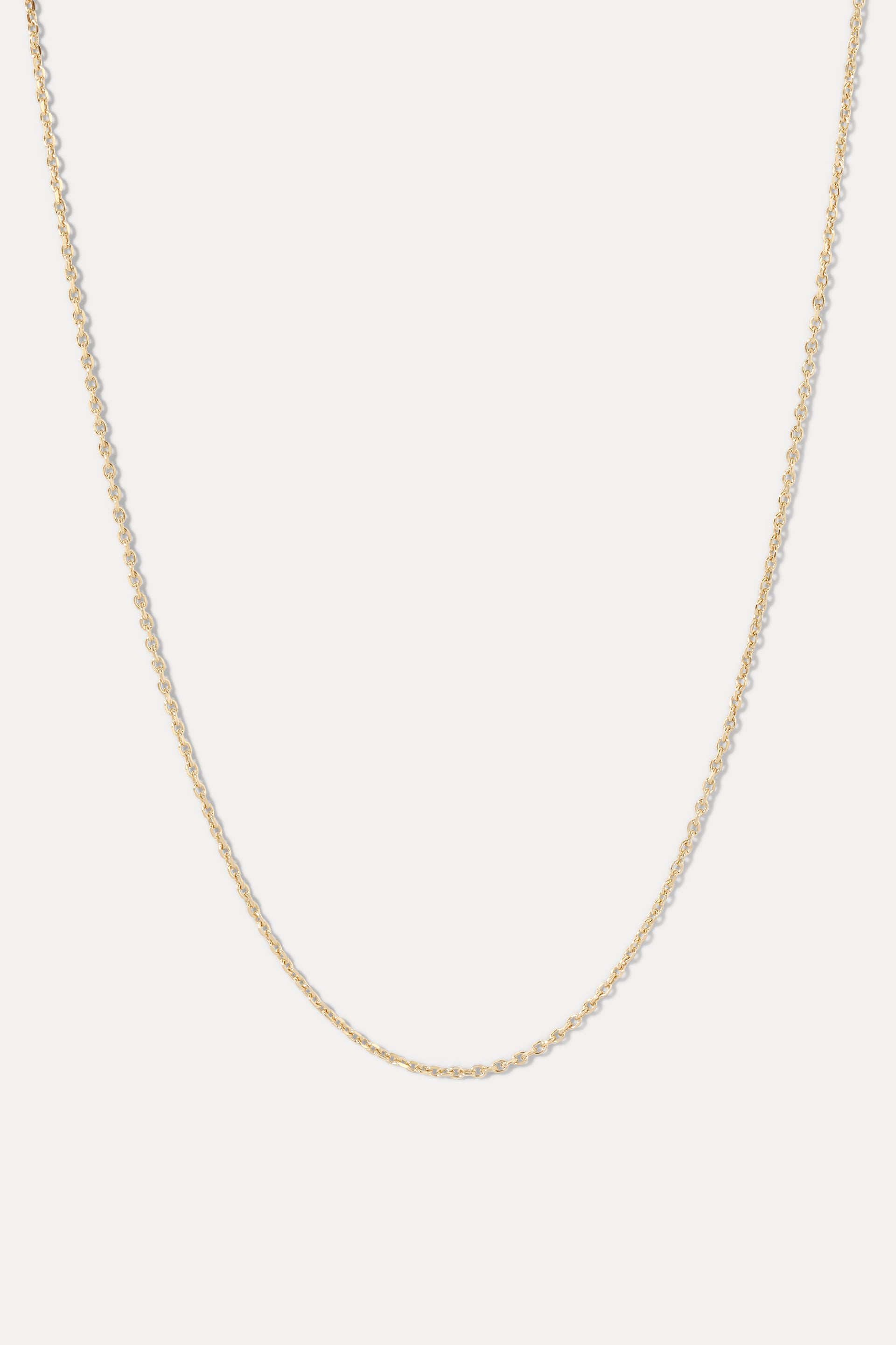 14K gold Classic Cable Chain necklace displayed in a U-shape on a clean white background.