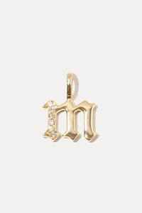 Diamond Gothic Letter Charm