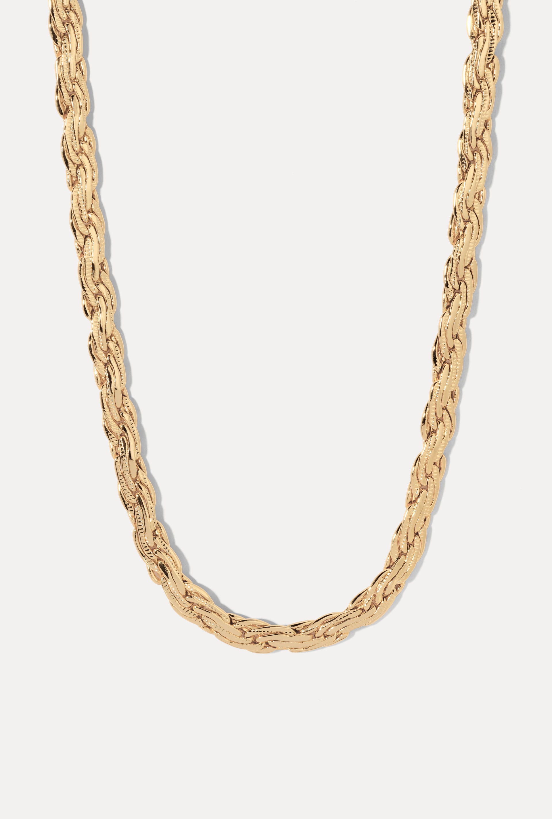 Julia Gold Necklace displayed in a U-shape loop on a plain white background.