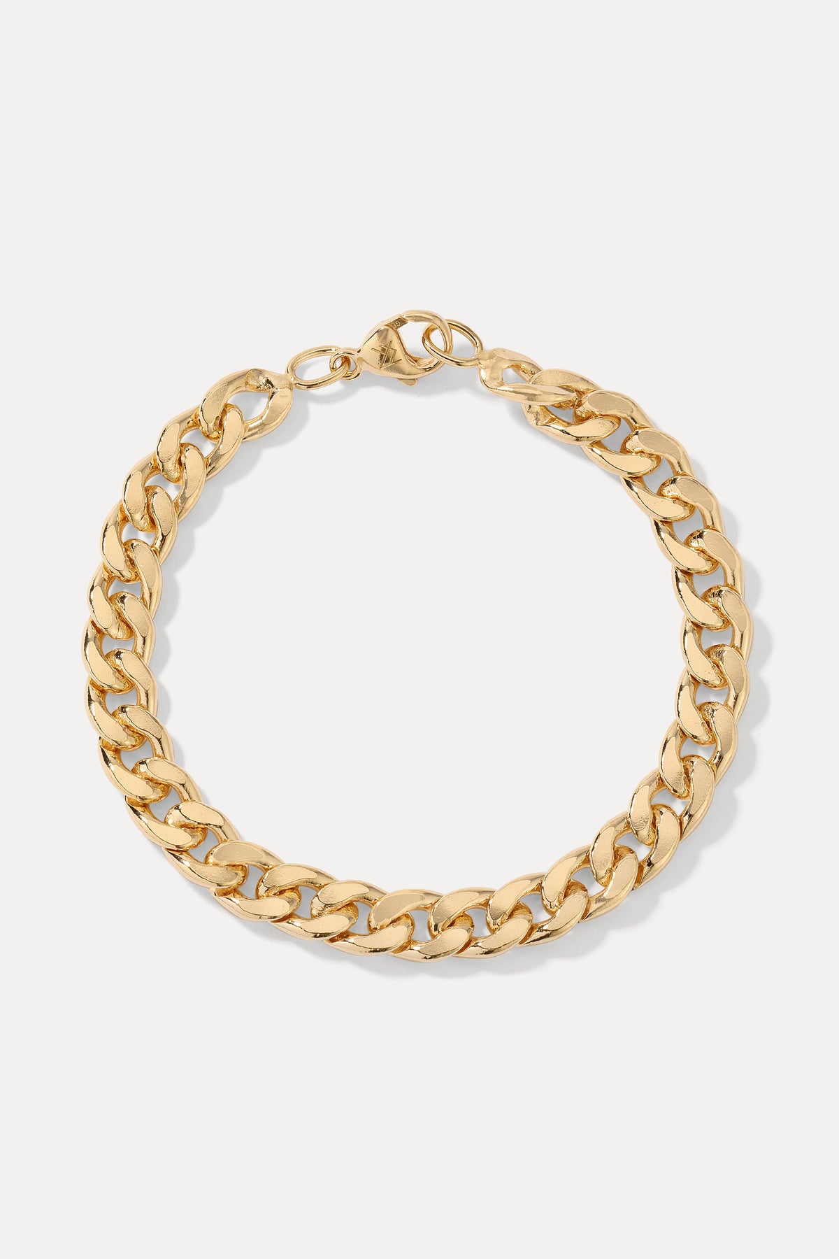 Studio product shot of the gold filled Jameson bracelet laid flat on a clean white background.
