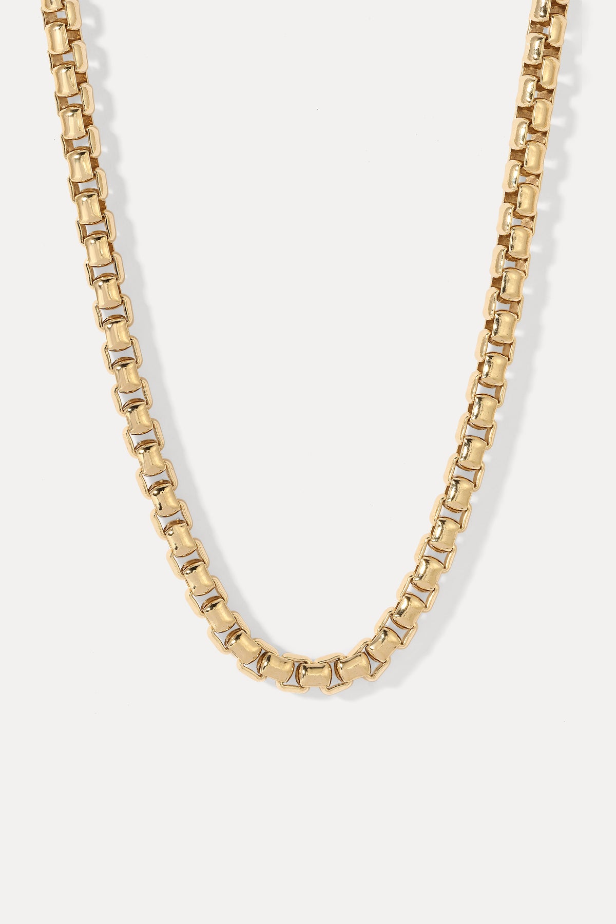 Men's gold-filled Jasper heavy link chain necklace displayed on a plain white background.