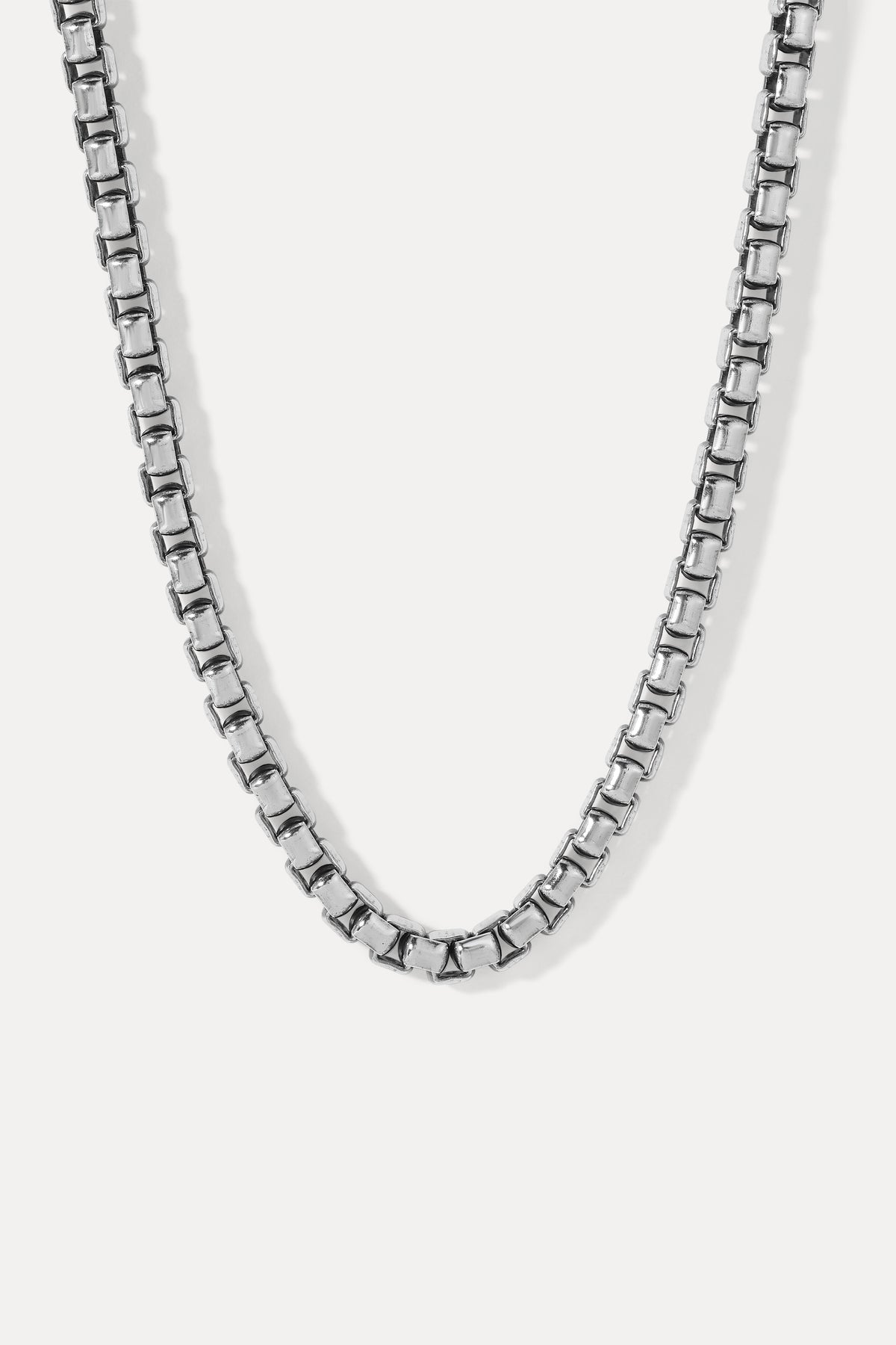 Men's oxidized sterling silver Jasper heavy link chain necklace displayed on a plain white background.