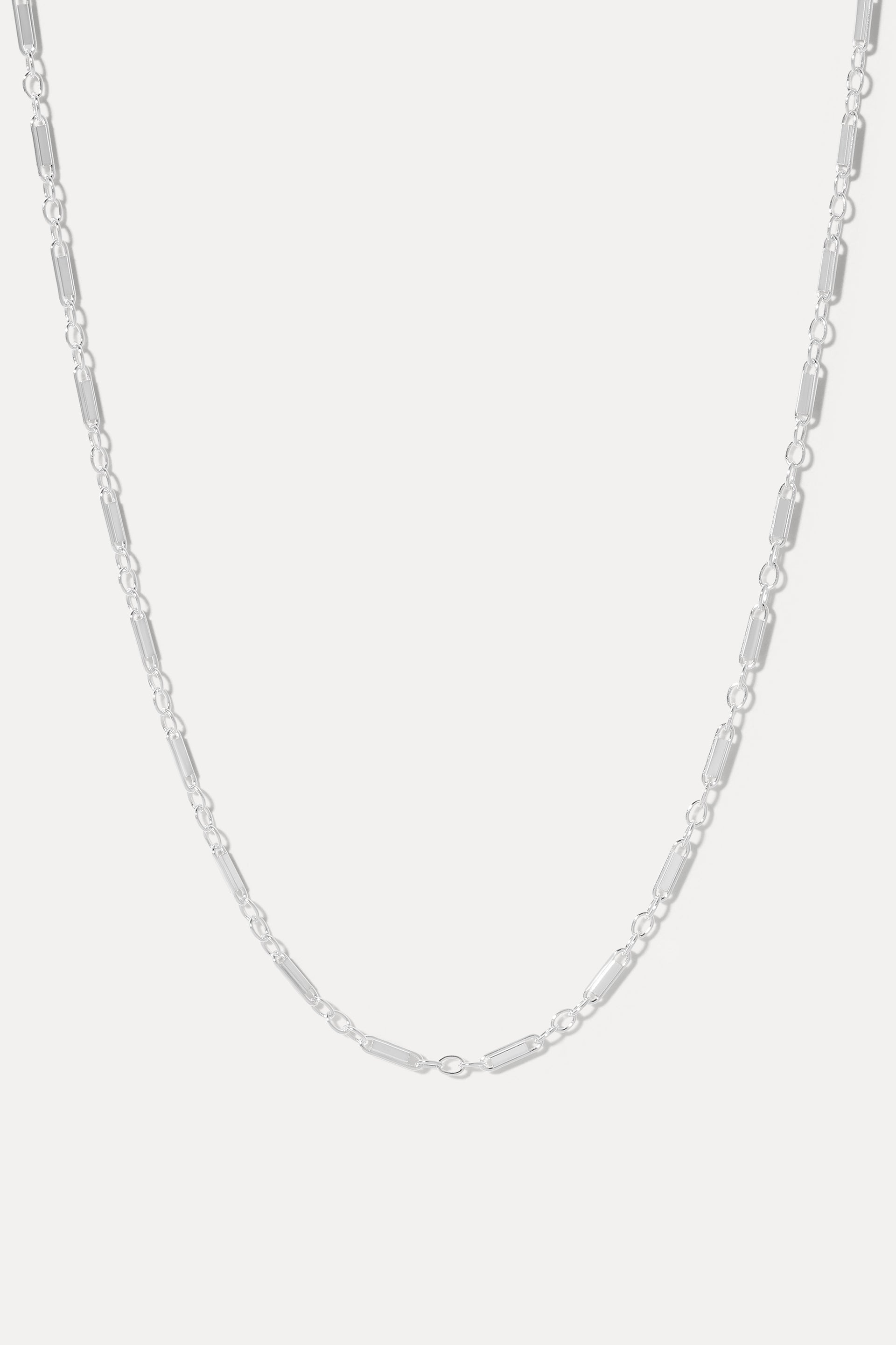 Silver Lindsey Chain necklace displayed in a U-shape on a clean white background.