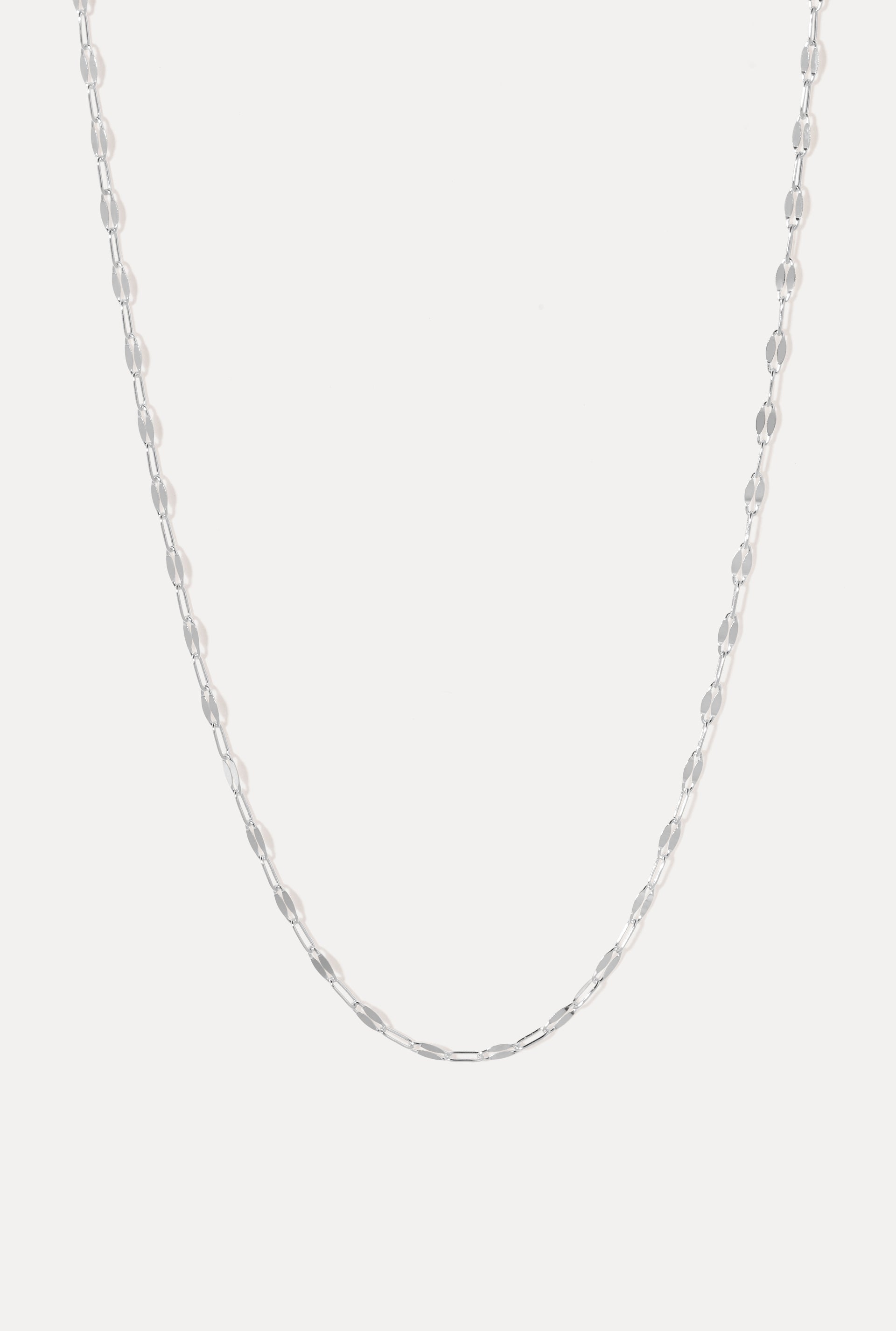 Sterling silver Nora Chain displayed in a U-shape loop against a clean white background.