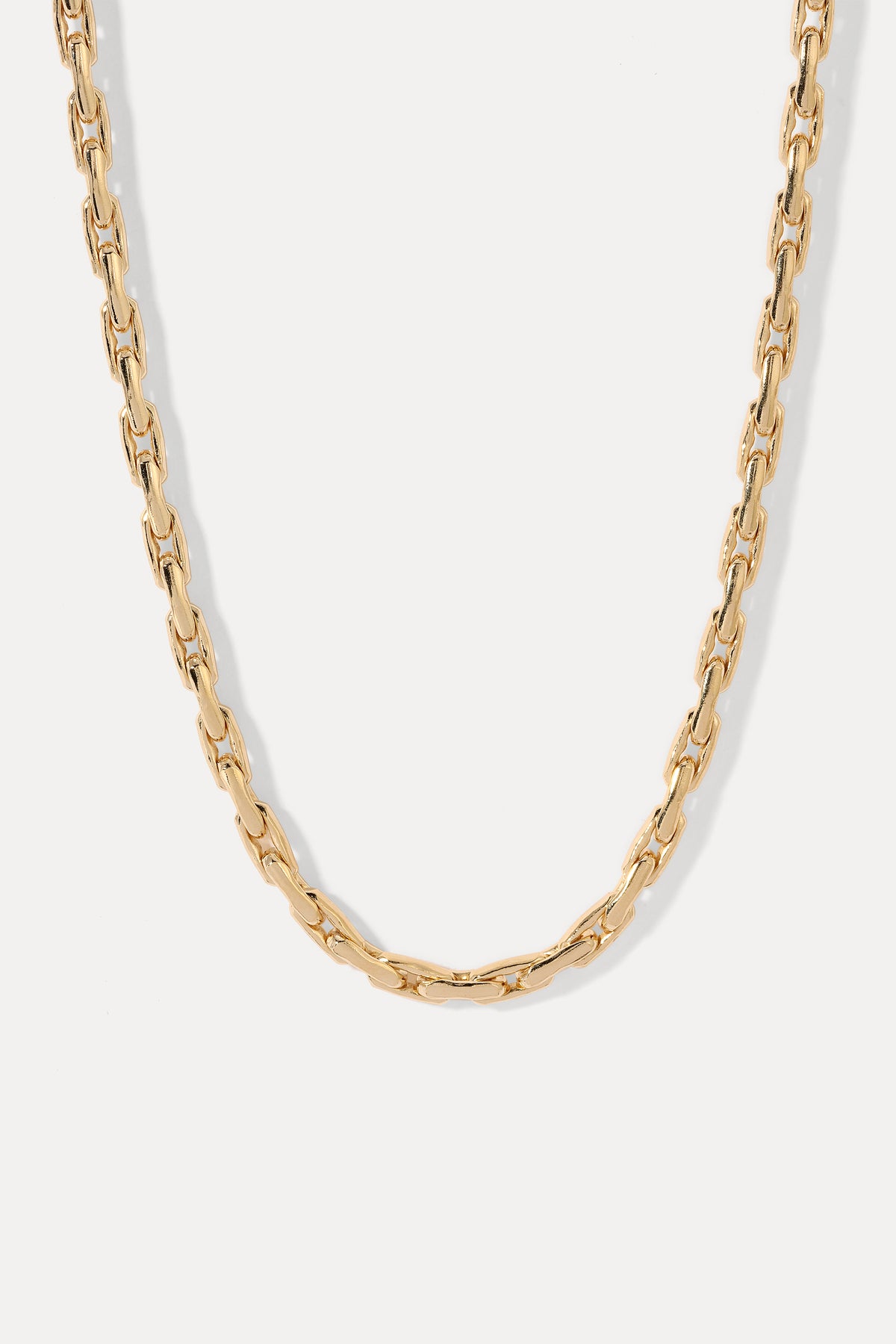 Men's gold-filled Vance heavy link chain necklace displayed laid flat on a plain white background.