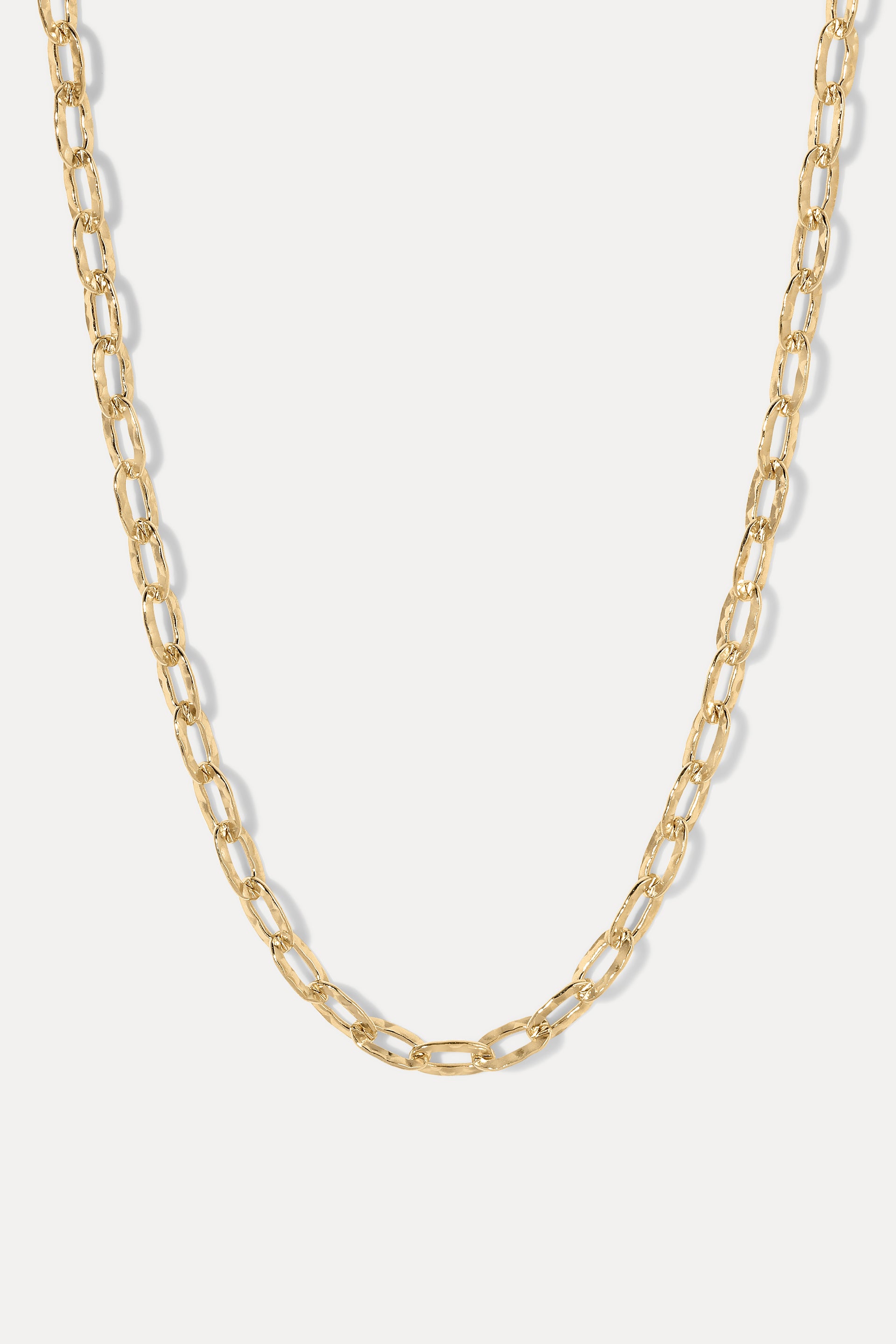 Emily Gold Necklace displayed in a U-shape loop on a plain white background.