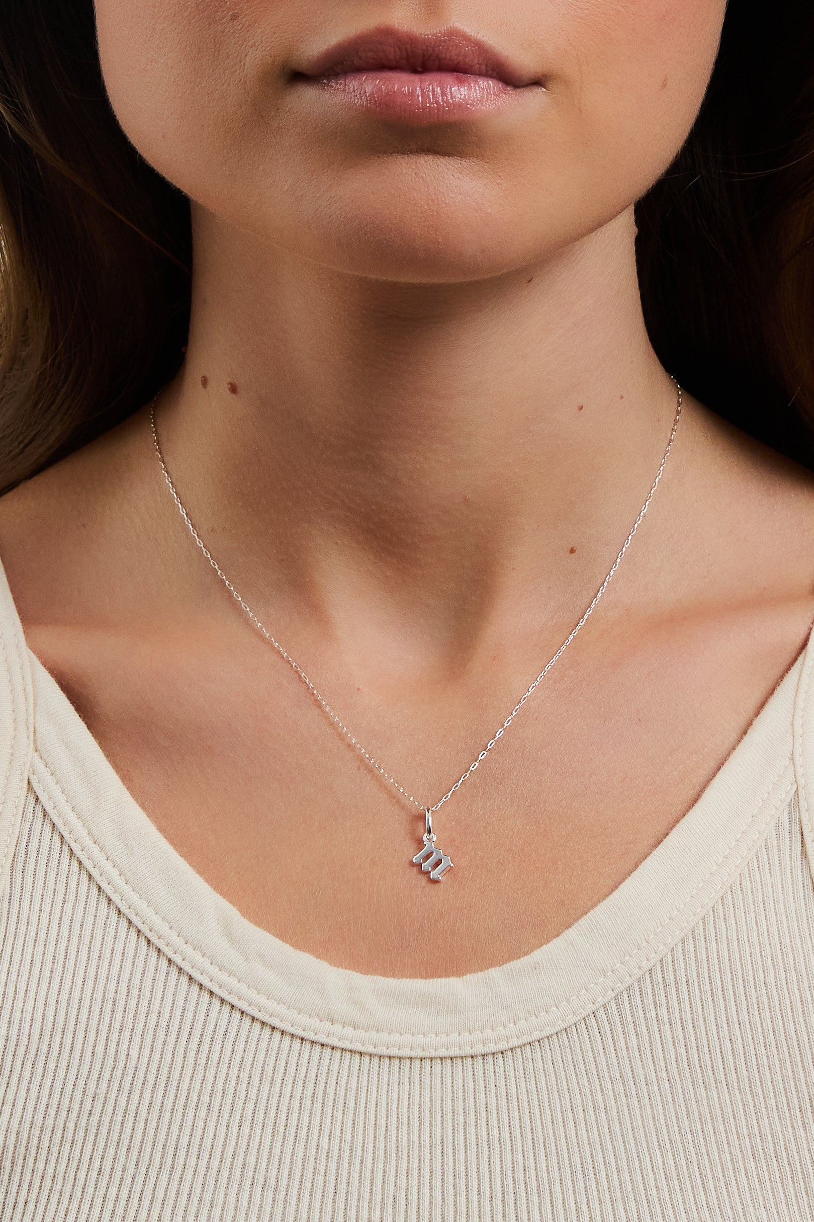 Petite Gothic Letter Charm